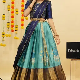 Fabcartz Semi-Stitched Lehenga & Unstitched Blouse With Dupatta image 3