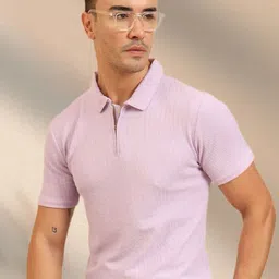 UNIQSOME Men Self Design Polo Collar Soft Cotton T-shirt-picture-4