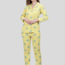 She N She Women Animal Printed Shirt Pyjamas Night suit-image-5