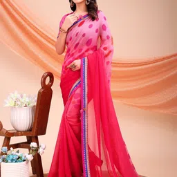 DIVASTRI Ethnic Motifs Printed Ombre Embroidered Gotta Patti Saree-picture-27