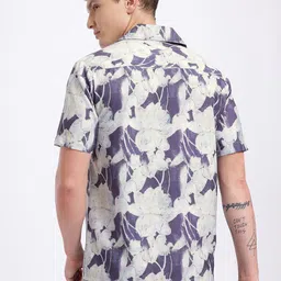 glitchez Abstract Print Cuban Collar Regular Fit Shirt image 5