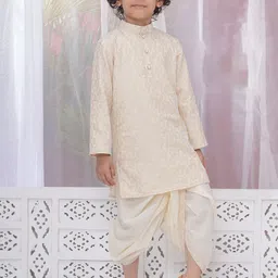 Little Bansi Boys Regular Pure Cotton Kurta with Dhoti Pants-30