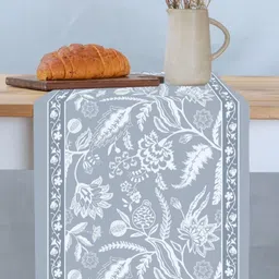 Peepul Tree Grey & White Floral Printed Table Runner image 5