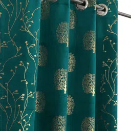 Galaxy Home Decor Blue Set of 2 Floral Room Darkening Window Curtain-picture-40