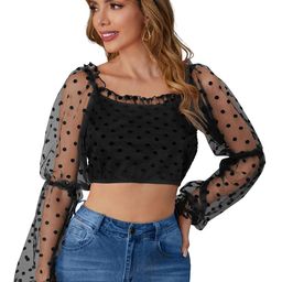 unianta Women Polka Dots Square Neck Regular Top-image-51