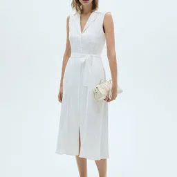 MANGO Belted Shirt Midi Dress-picture-53