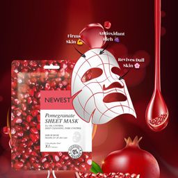 NEWEST Pomegranate Sheet Mask For Deep Cleansing - 30 ml image 3