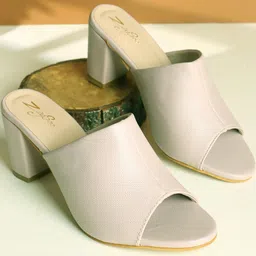ZAYSOO Textured PU Block Mules-10
