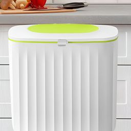 The Better Home White & Green Textured Stainless Steel Sensor Touch Dustbin - 8L-picture-43