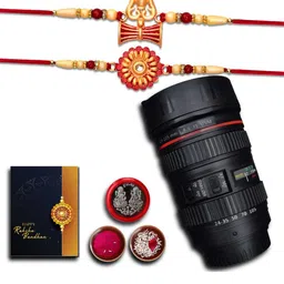 DeoDap Rakhi Pooja Thali Roli Chawal Coin & Greeting Card Rakhi Gift Set-image-40