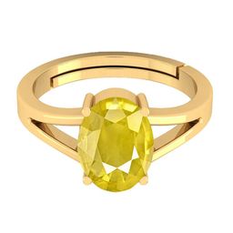 VISHVMA Gold-Plated 12.00 Ratti Sapphire Pukhraj Gem Stone Studded Finger Ring-picture-43