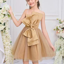 StyleCast x Revolte Girls Shoulder Straps Satin Solid Fit & Flare Dress-image-62