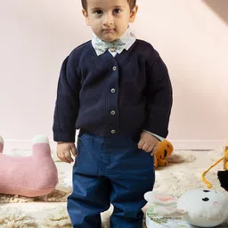 THE BABY TRUNK Kids Woollen Button-Down Knitted Cardigan-9