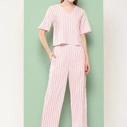 all about you Striped V-Neck Top With Trousers Co-Ords-image-87