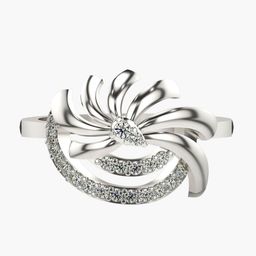 VALANOVA Women White Gold Plated Sterling Silver Lab Grown Diamond Ring-image-48