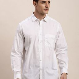 Turtle Spread Collar Long Sleeves Pure Cotton Classic Slim Fit Formal Shirt-image-16