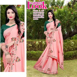 jayant creation Pink Silk Blend Sarees-picture-17