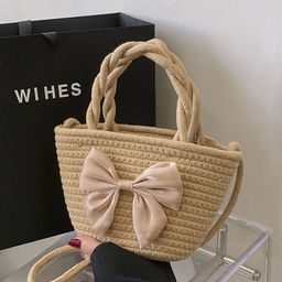 DressBerry Printed Shopper Handheld Bag with Bow Detail-27
