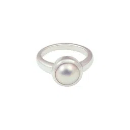 GenZcomplex White Brass Silver-Plated Studded Finger Ring-22