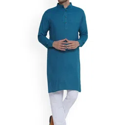 VEERA PARIDHAAN Thread Work Mandarin Collar Straight Kurta-image-70