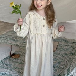 LULU & SKY Tie-Up Neck Puff Sleeve A-Line Maxi Dress-picture-29