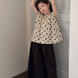 LULU & SKY Girls Polka Dot Printed Flutter Sleeves Regular Cotton Top-picture-21