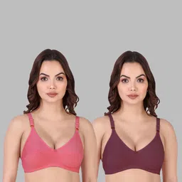 Women Cotton Red,Maroon Non Padded Non-Wired Lingerie Bra Sport wear Gym Crop Tank Top-image-89