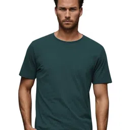 BLUEFICUS Men Solid Round Neck T-shirt-57