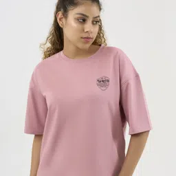 DCYPHR Snow Leopard Printed Drop-Shoulder Sleeves Cotton Oversized T-shirt-image-19