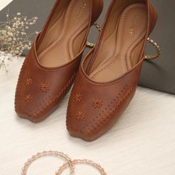 RAHEGAS Women Tan Mojaris-image-69