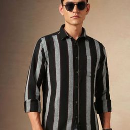 Dennis Lingo Men Opaque Striped Casual Shirt-image-80