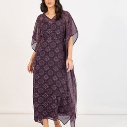 Styli Women Ethnic Print V-Neck Kimono Sleeves Kaftan Maxi Dress-image-90