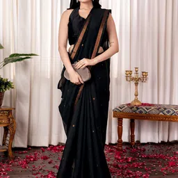 BAPS Women Woven Design Zari Silk Blend Handloom Saree-image-56