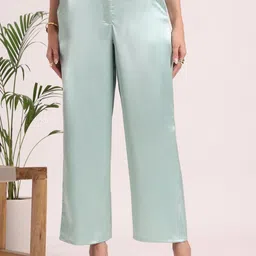 AMSWAN Women European Satin Loose Fit Trouser-image-10
