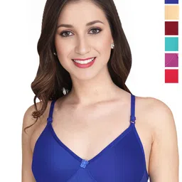 Liigne Women Pack Of 6 Full Coverage Lightly Padded Non-Wired Cotton T-shirt Bra-image-85