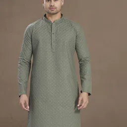 DIVISIVE Men Embroidered Thread Work Kurta-picture-13