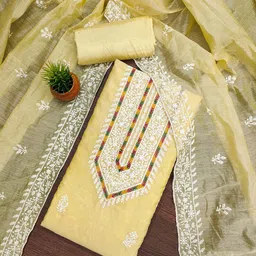 MANVAA Floral Embroidered Thread Work Modal Cotton Unstitched Dress Material-picture-50