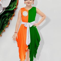 Billion Girls Colourblocked V-Neck Asymmetric Hem Fit & Flare Dress-48
