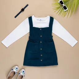 Purple United Kids Girls Teal Dungarees-picture-6