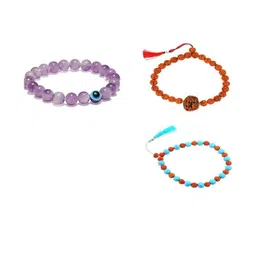 Divine souvenirs Unisex Set Of 3 Artificial Beaded Elasticated Bracelets-7