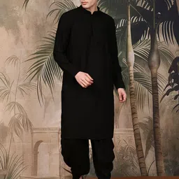 Sangria Men Geometric Embroidered Chikankari Kurta-picture-40
