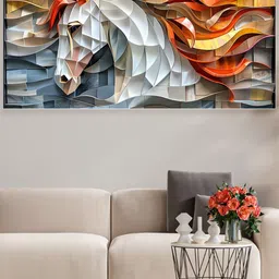nestroots White & Blue 1 Piece Canvas Birds and Animals Wall Paintings-picture-16