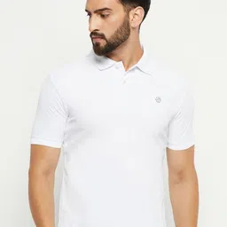 RENUOVO Men Polo Collar Applique T-shirt-image-97