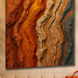 Myntra Elegant Homes Rust & Beige Canvas Abstract Wall Art-0