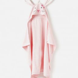 Juniors by Babyshop Kids Pink Bunny Applique Printed Hooded Cotton 210 GSM Bath Towel-2