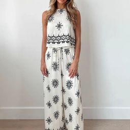 Routes by All About You Printed Round Neck Top With Palazzos Co-Ords image 2