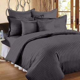 300 TC Cotton Queen Striped Flat Bedsheet-image-70