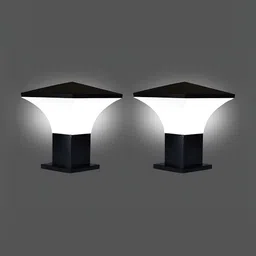 KINIS 2-Pcs Black Modern Shape Gate & Garden Light Outdoor Lamp-image-56