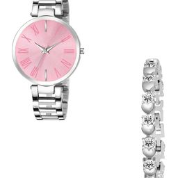 Gopal Shopcart Unisex Watch Gift Set Pink Dial titan Silver Bracelet-image-13