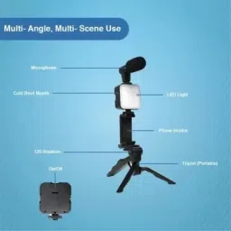FITRIC Vlogging Kit for Recording YouTube Videos, Podcasting & Content Creation Monopod Tripod Kit, Monopod Kit, Tripod image 2